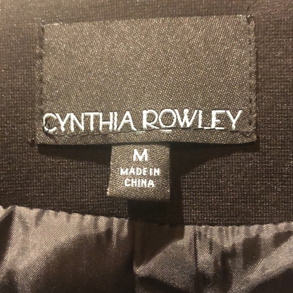 Cynthia Crowley open jacket (polyester blends and faux leather sleeves) size M - Picture 4 of 9